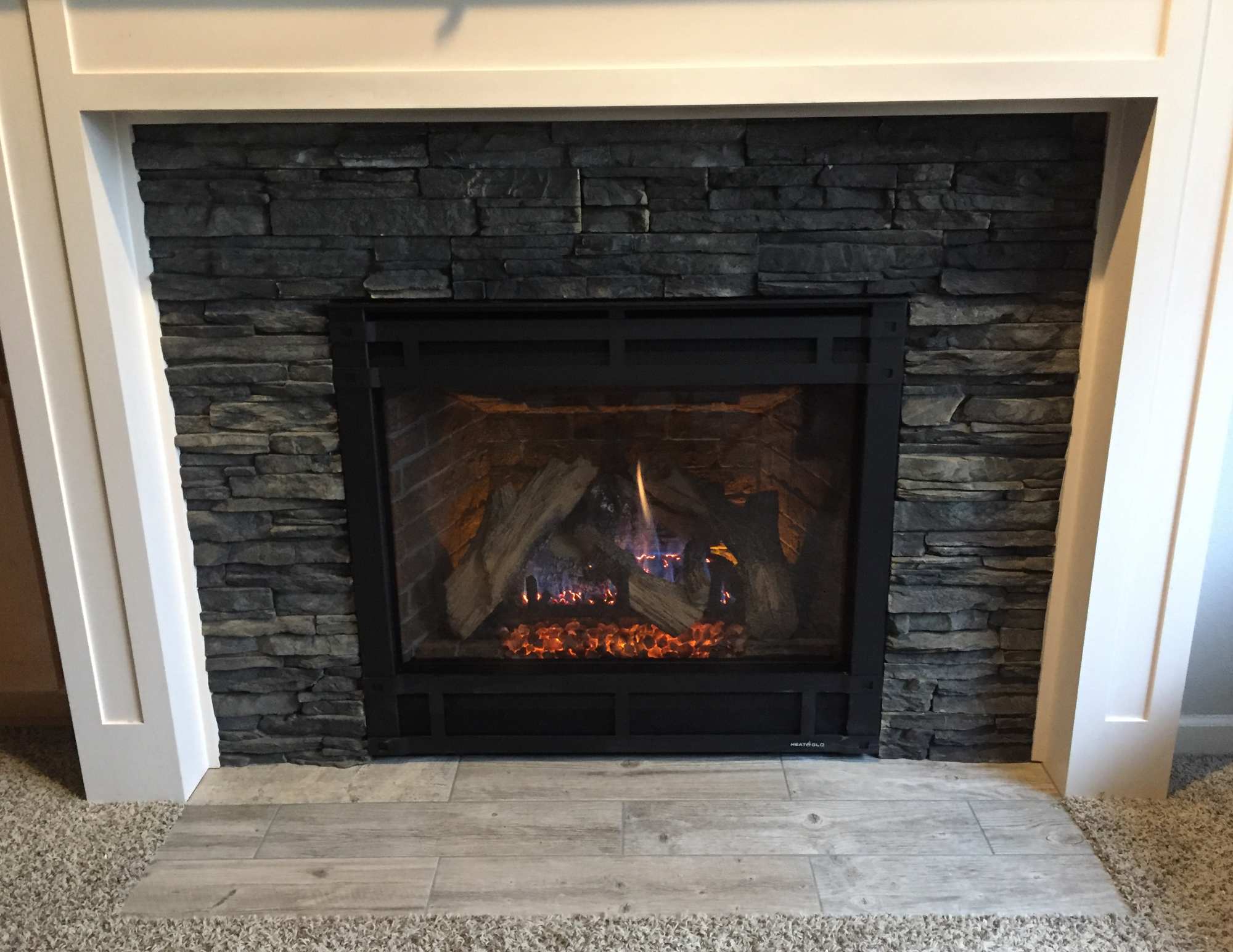 Dark Stone Fireplace